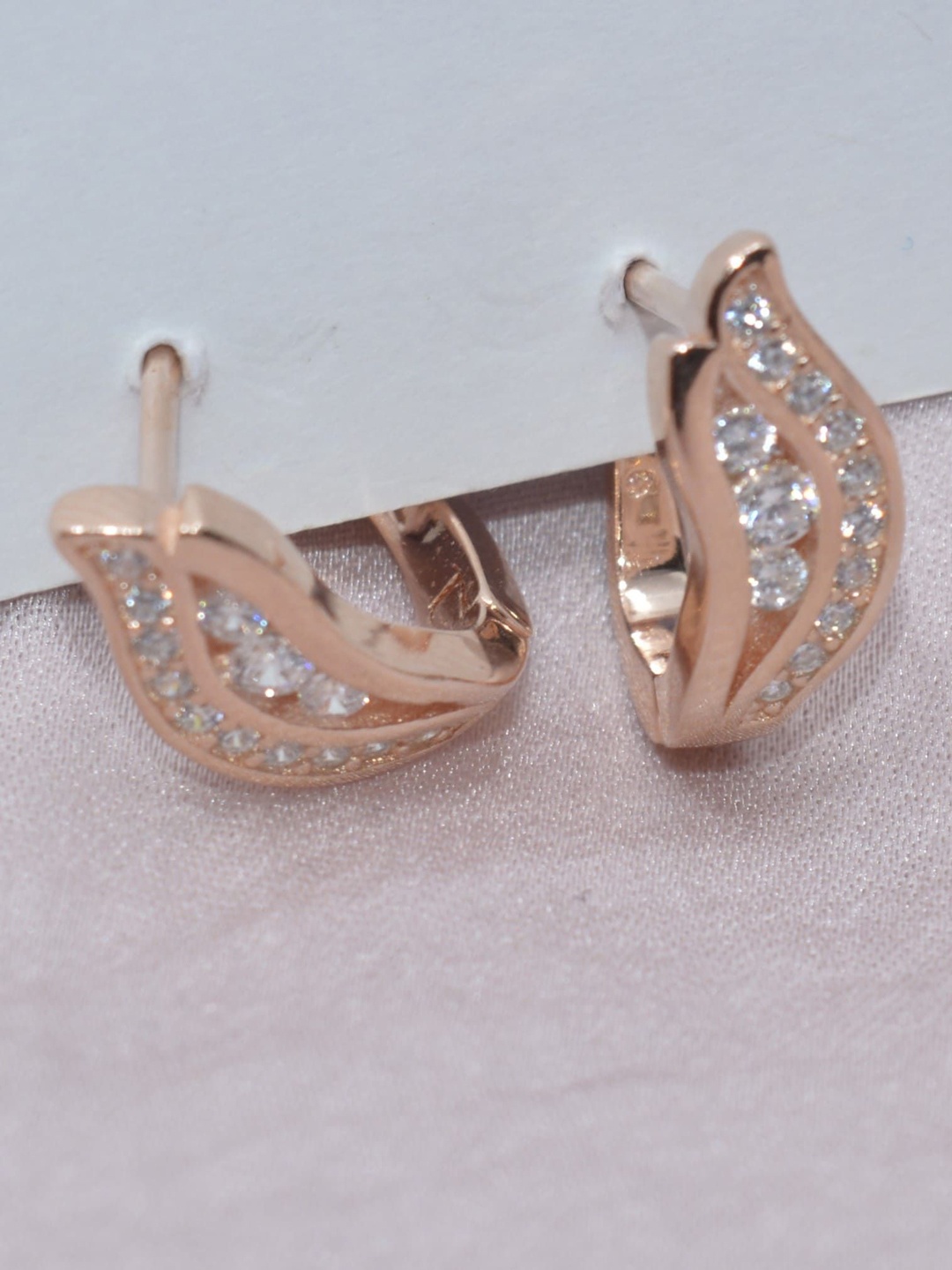 

Luxevogue Contemporary Half Hoop Earrings, Rose gold