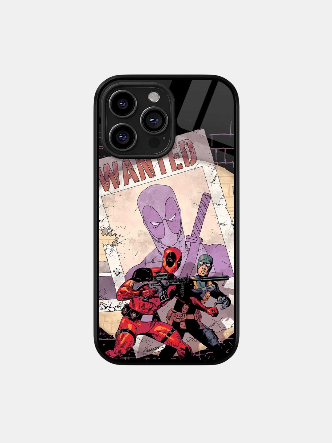 

macmerise Superhero Printed iPhone 16 Pro Back Case Mobile Accessories, Black