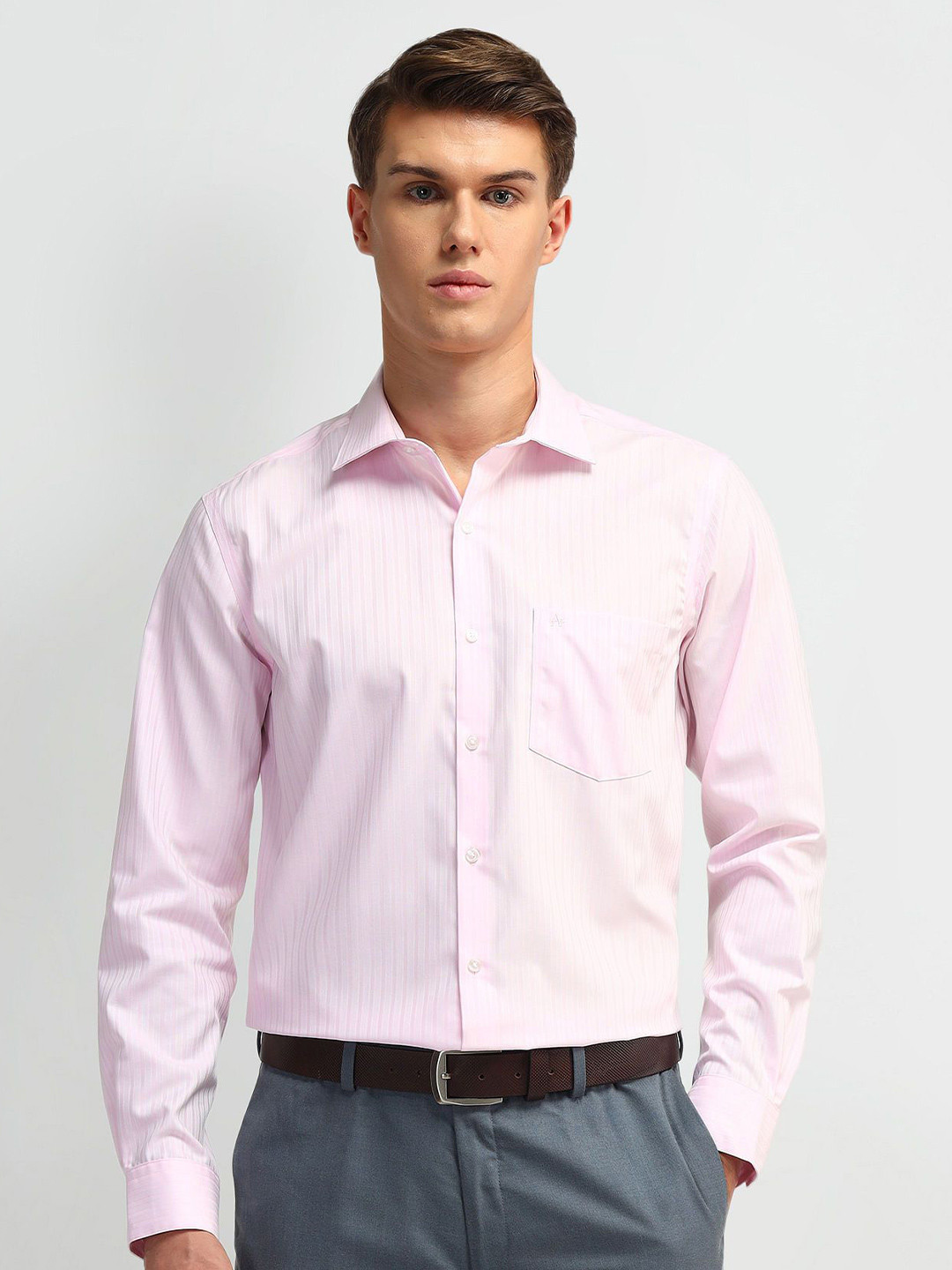 

Arrow Men Opaque Striped Casual Shirt, Pink