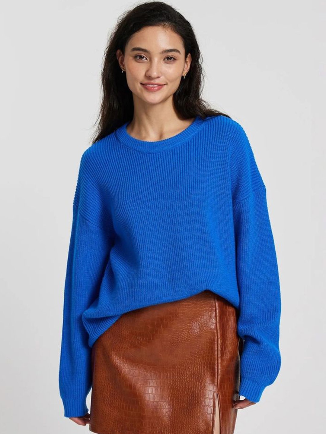 

LULU & SKY Women Ribbed Pullover, Blue