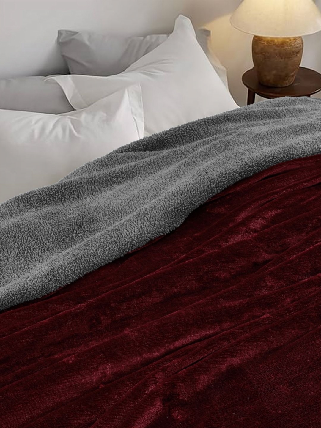 

HOMADORN Maroon & Grey Mild Winter 500 GSM Double Bed Dohar
