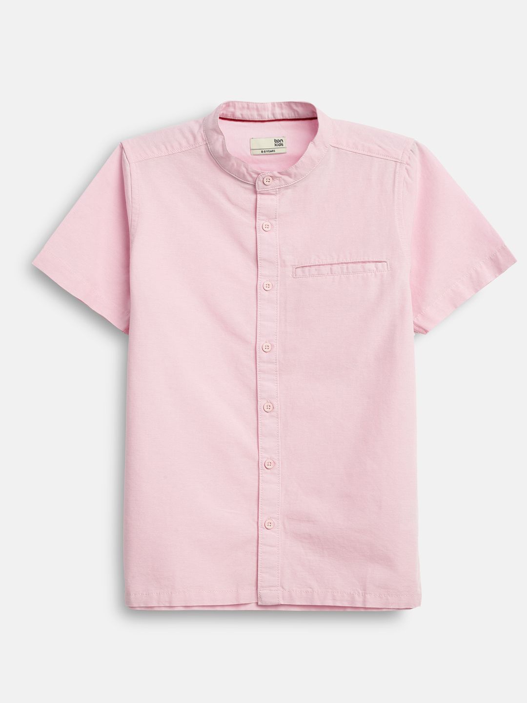 

BONKIDS Boys Opaque Casual Shirt, Pink