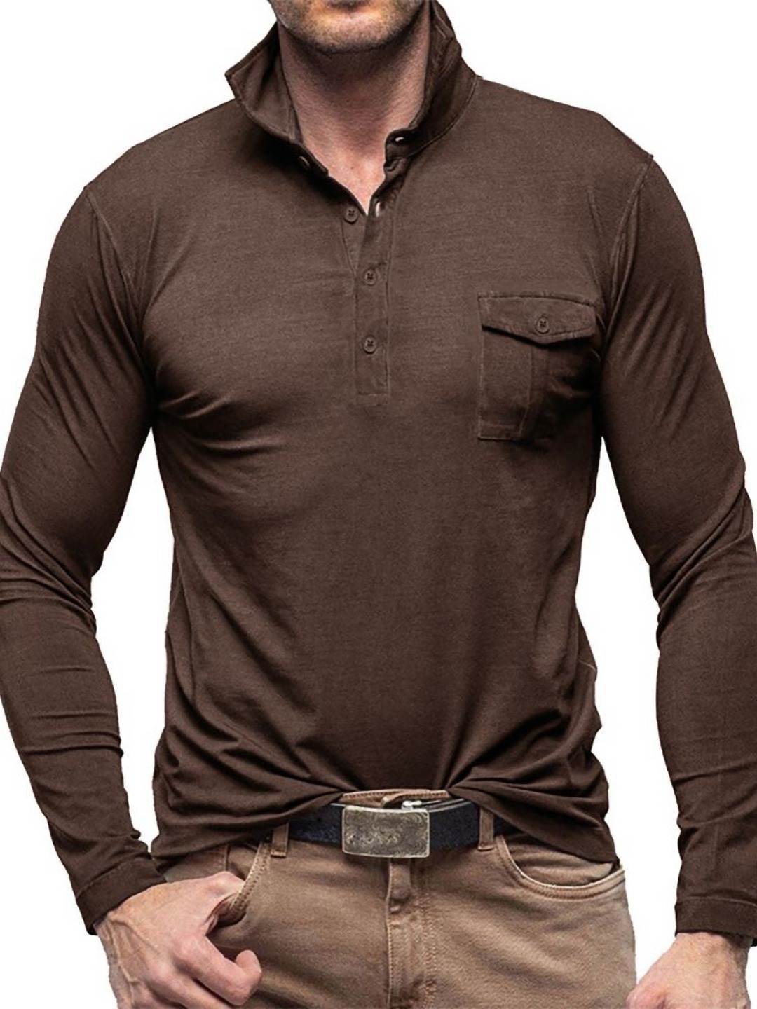 

StyleCast x Revolte Men Polo Collar T-shirt, Khaki