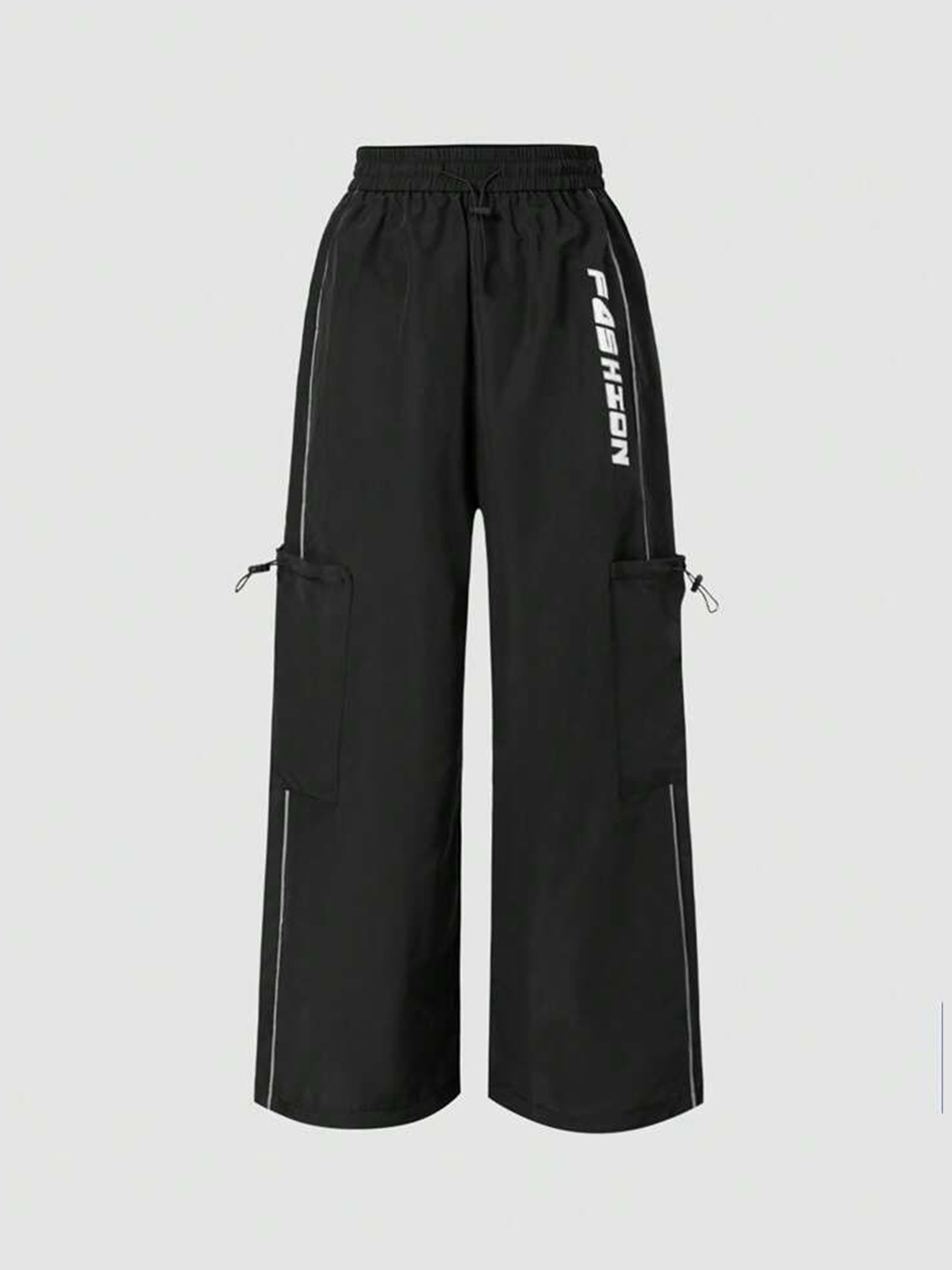 

TABADTOD Women Striped Relaxed Loose Fit Trousers, Black