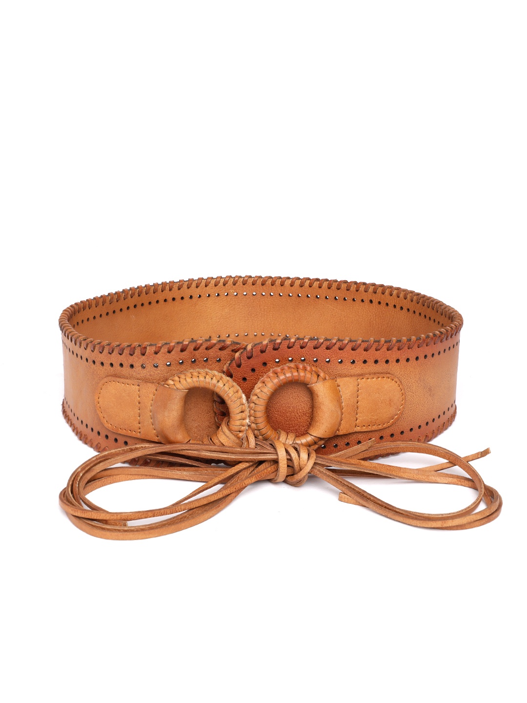 

ART N VINTAGE Women Leather Belt, Tan