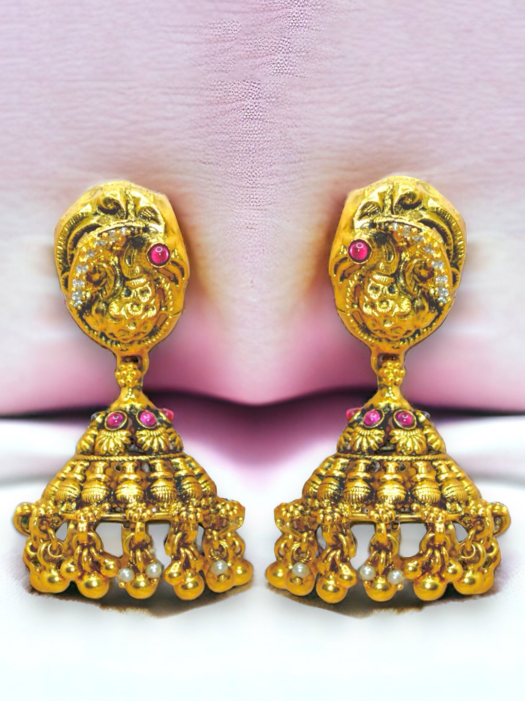 

Luxevogue Contemporary Jhumkas Earrings, Yellow