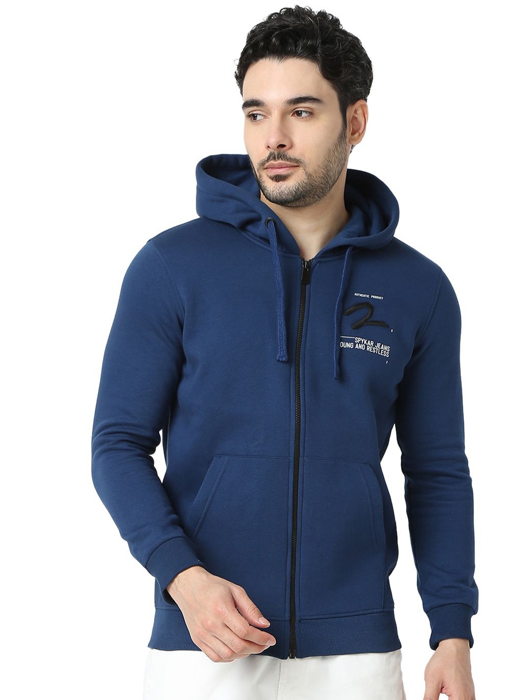 

SPYKAR Men Hooded Sweatshirt, Blue