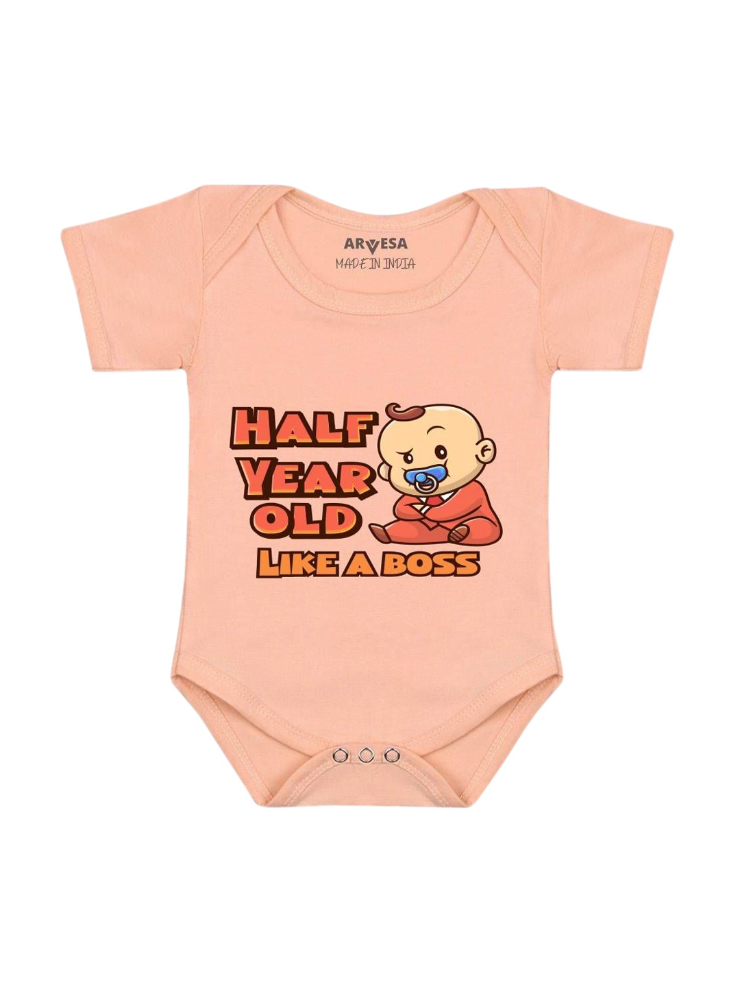 

Arvesa Infants Printed Bodysuit, Peach