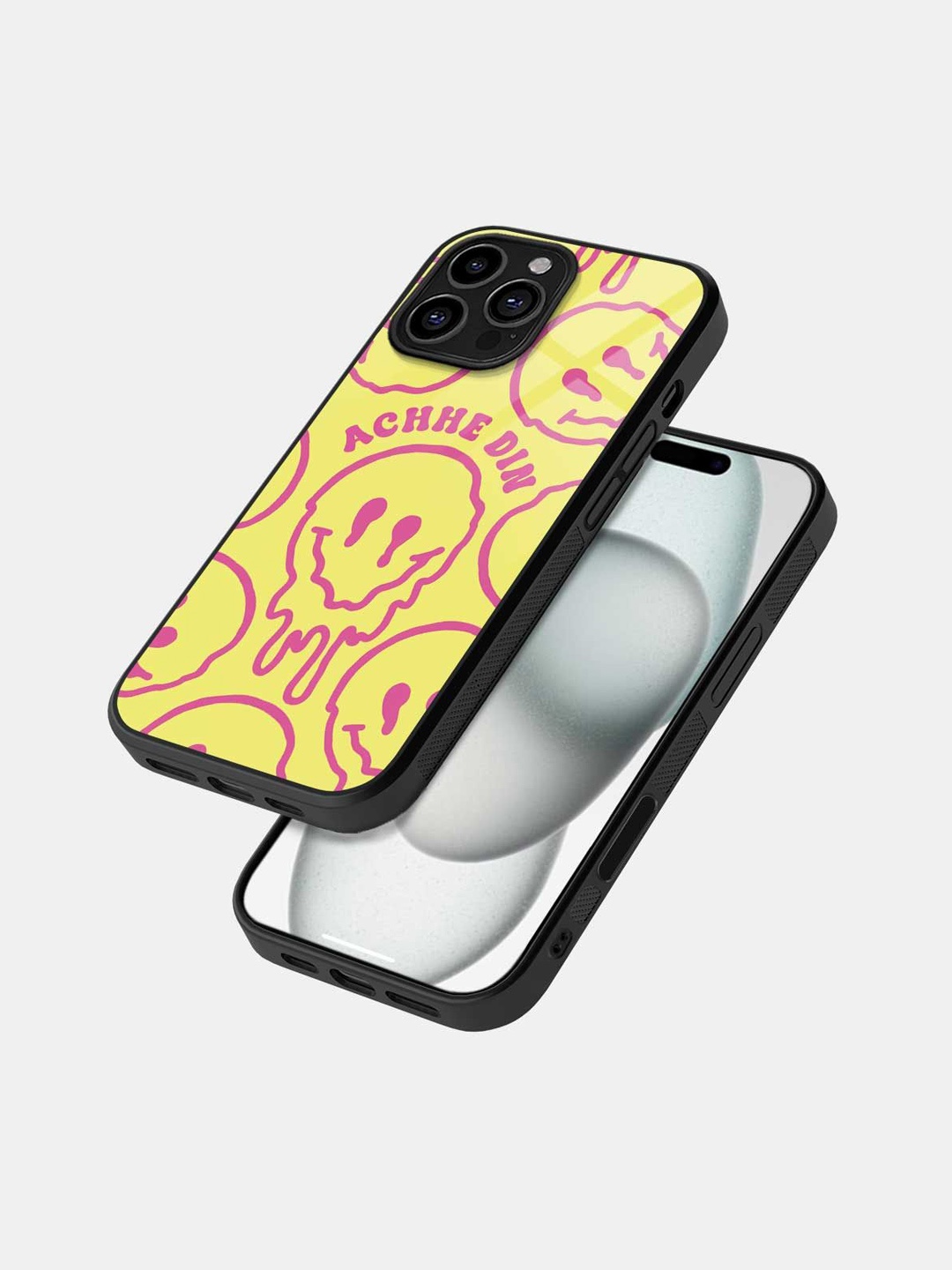 

macmerise Geometric Printed iPhone 16 Pro Bumper Case Mobile Accessories, Black