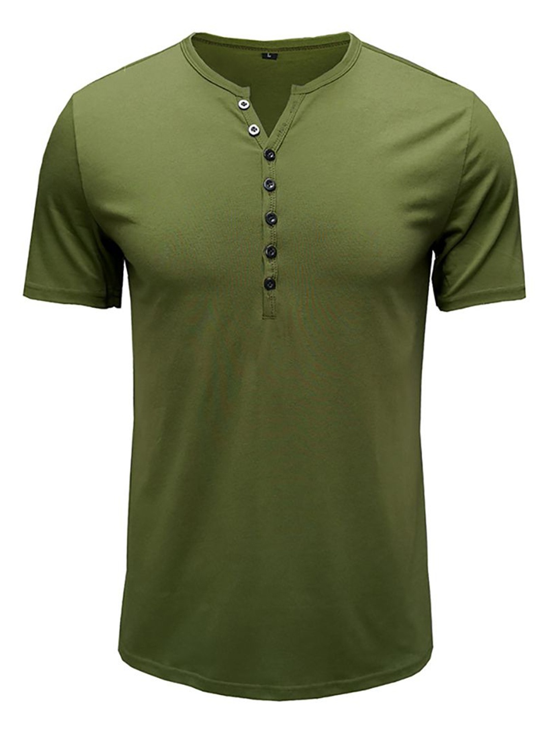 

StyleCast x Revolte Men Mandarin Collar T-shirt, Green