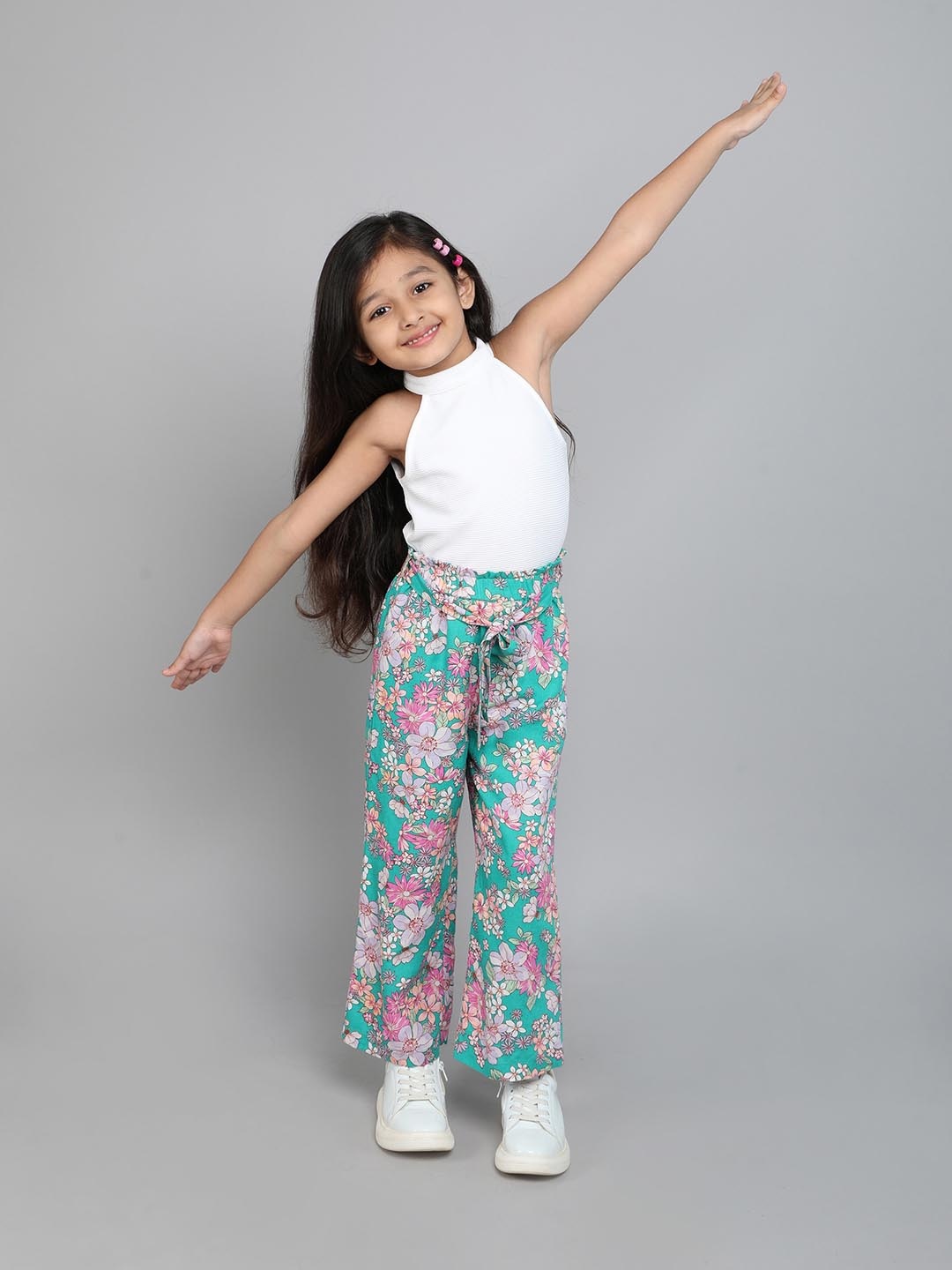 

taffykids Girls Top with Palazzos, White