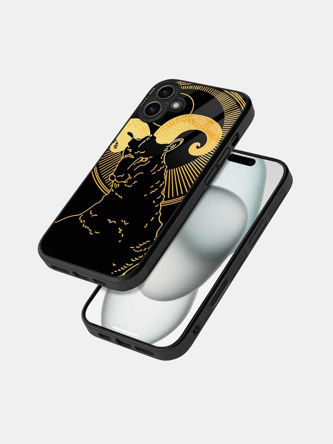 

macmerise Quirky Printed iPhone 16 Bumper Case Mobile Accessories, Black