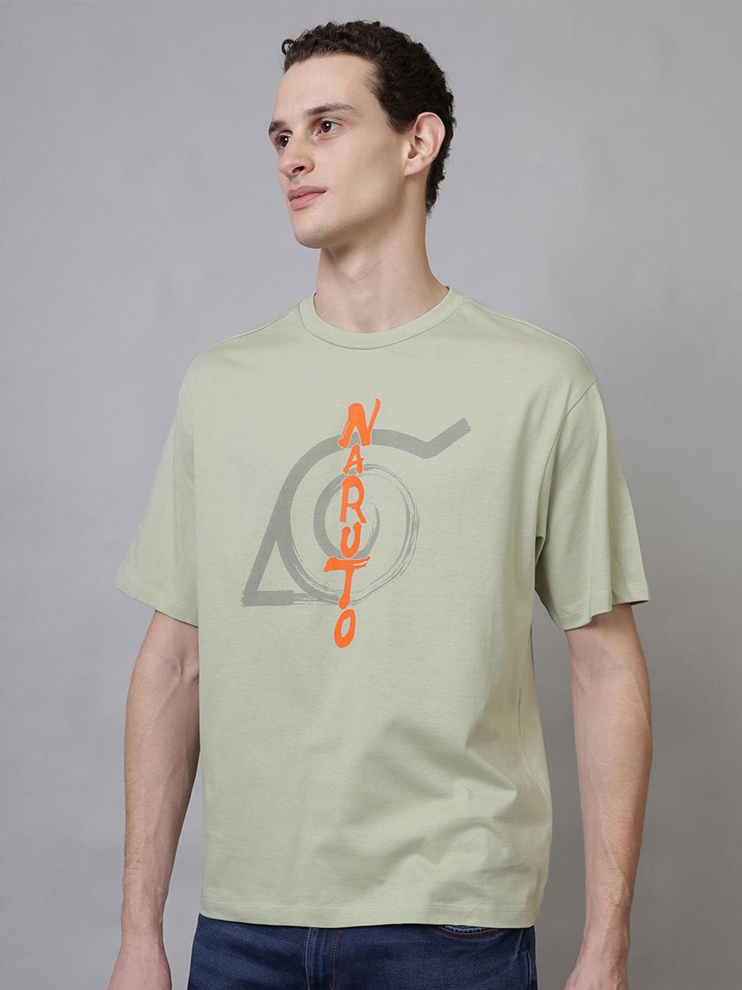 

Free Authority Naruto Printed Oversized T-Shirt, Green