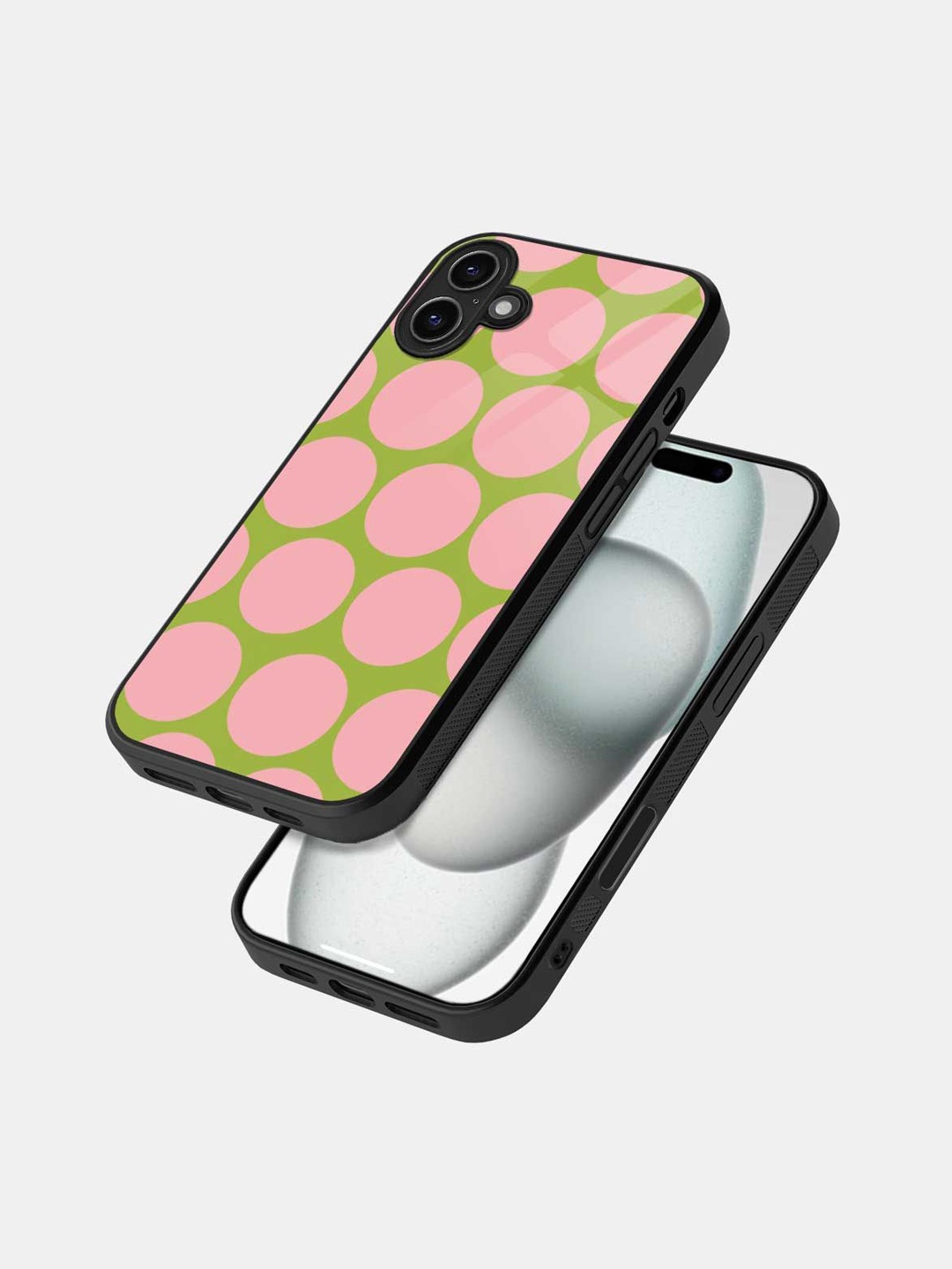 

macmerise Geometric Printed iPhone 16 Bumper Case Mobile Accessories, Black