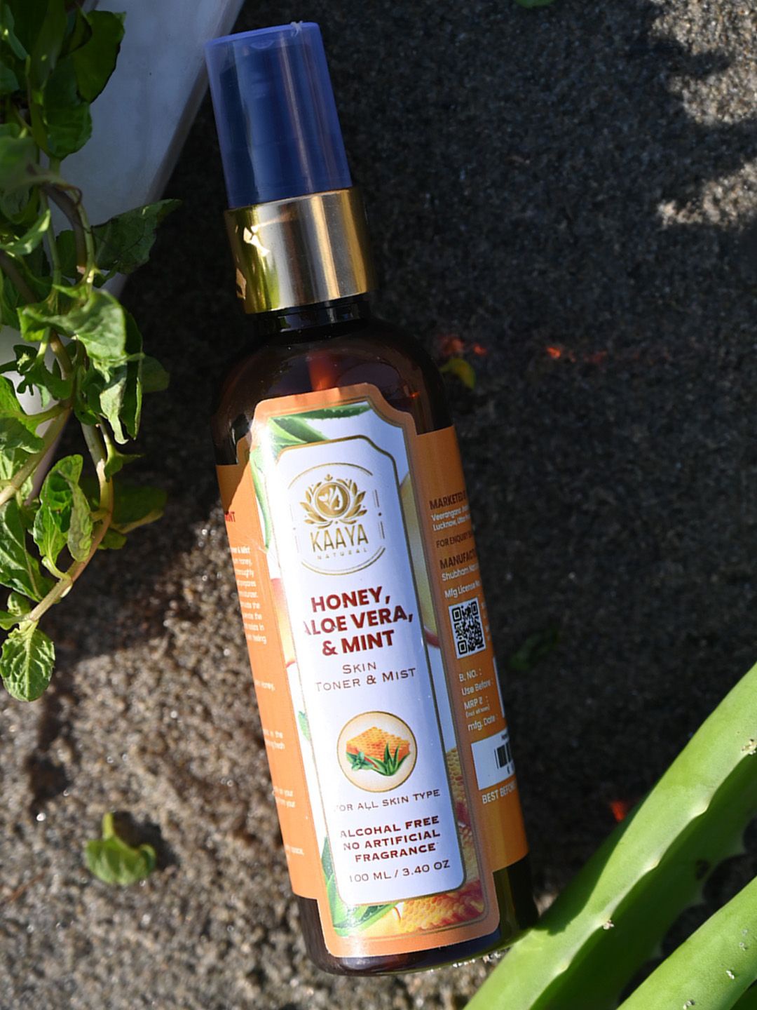 

Kaaya Natural Honey, Aloevera & Mint Toner & Mist- 100 ml, Orange