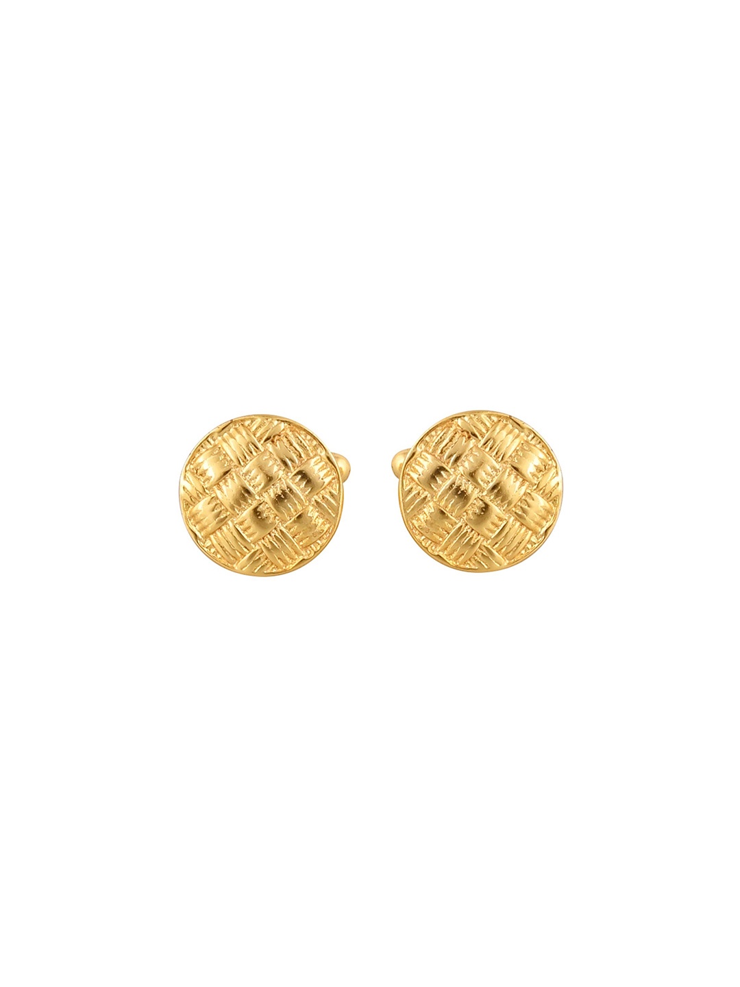 

House of Pataudi Men Gold-Plated Textured Cufflinks