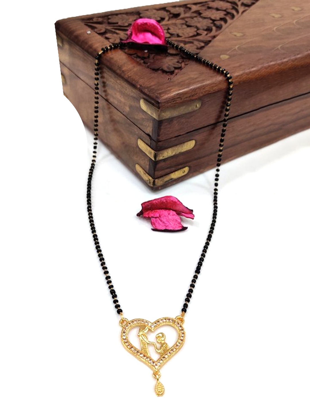 

Wynona Gold-Plated Artificial Stones and Beads Mangalsutra
