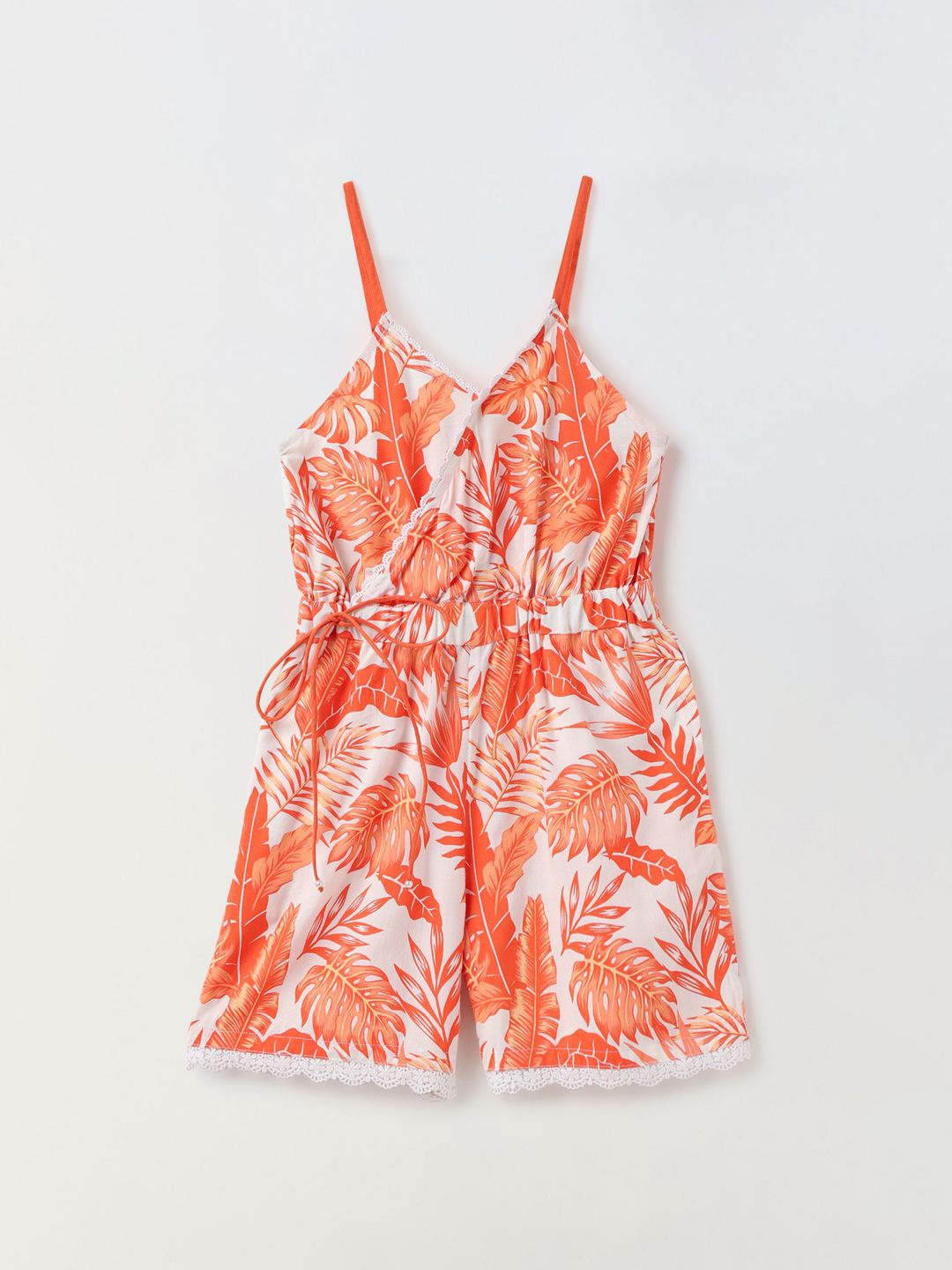 

SPUNKIES Girls Printed Playsuit, Orange