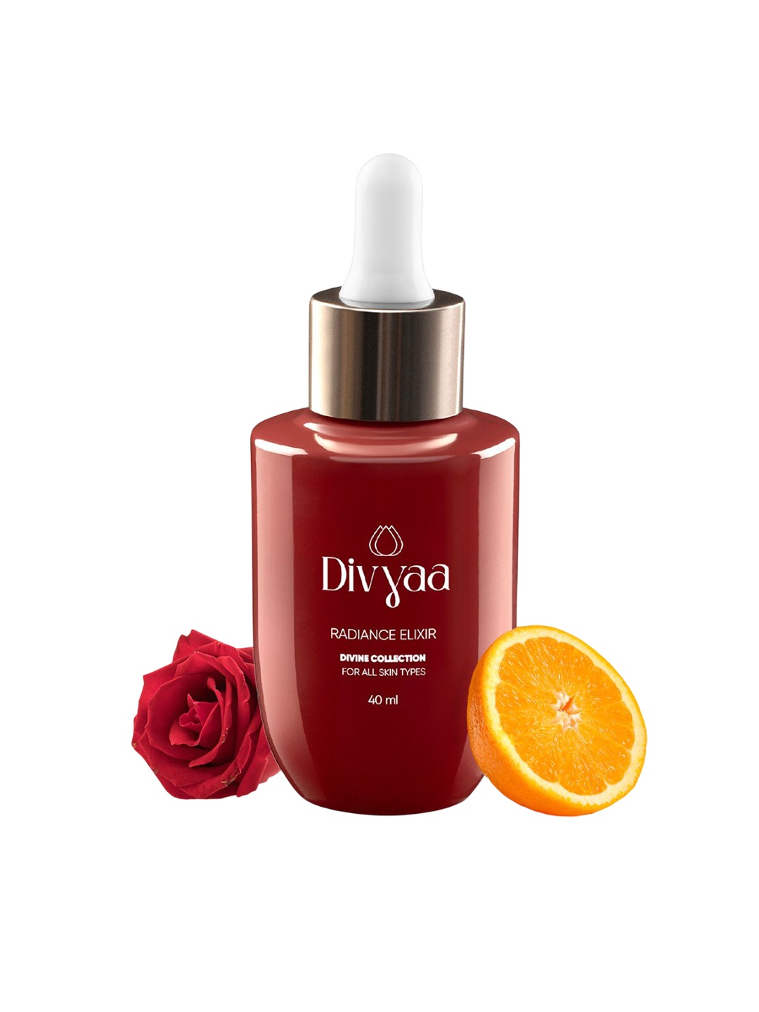 

DIVYAA Divine Radiance Elixir with Niacinamide, Saffron & Sandalwood - 40 ml, Maroon