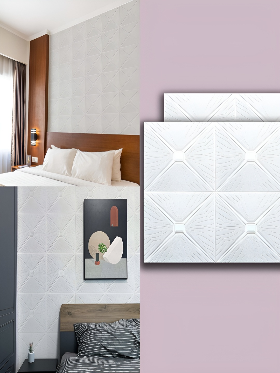 

Lukzer 2-Pcs White Self-Adhesive Wall Panels