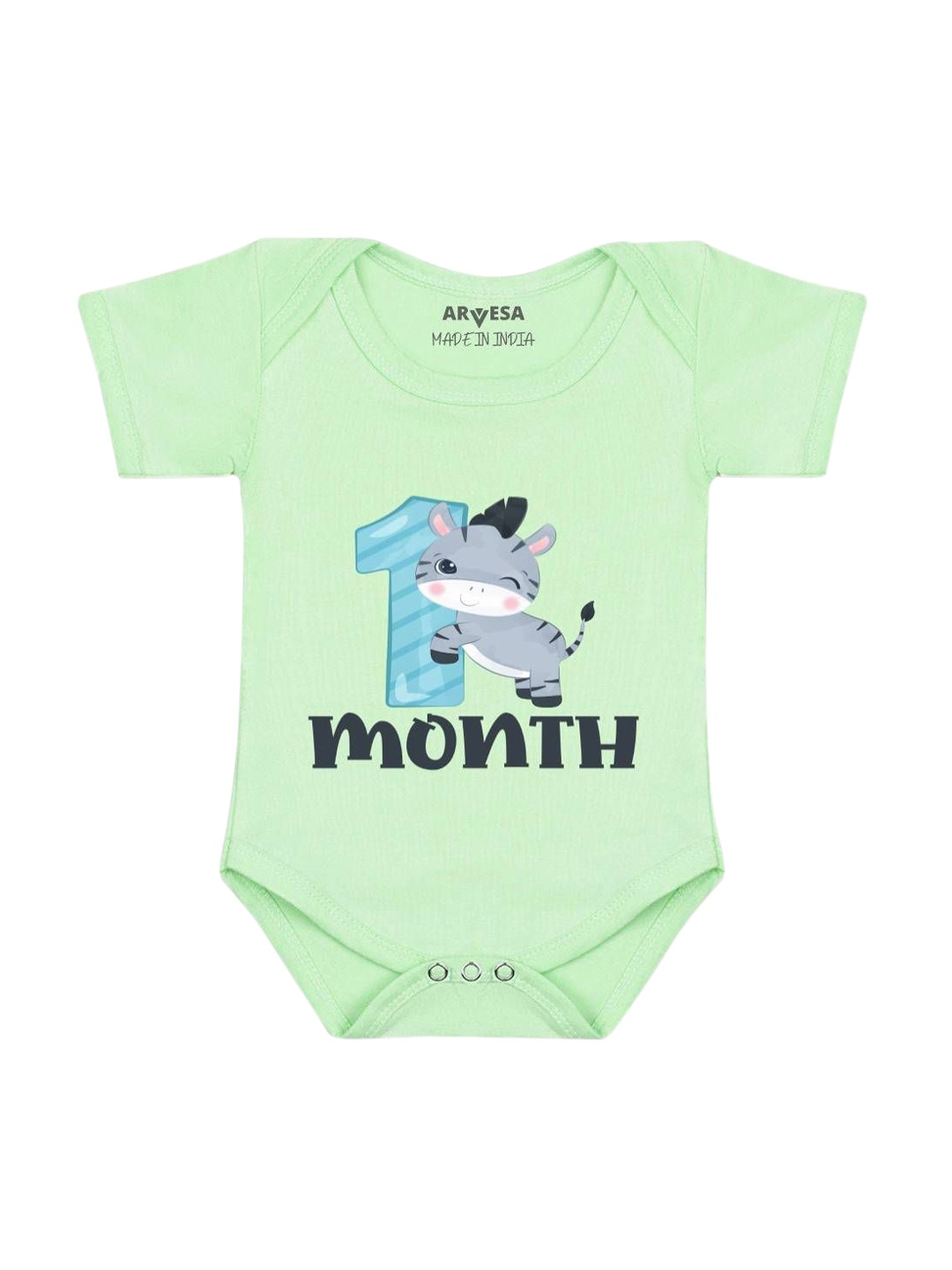 

Arvesa Infants Printed Short Sleeve Bodysuit, Green