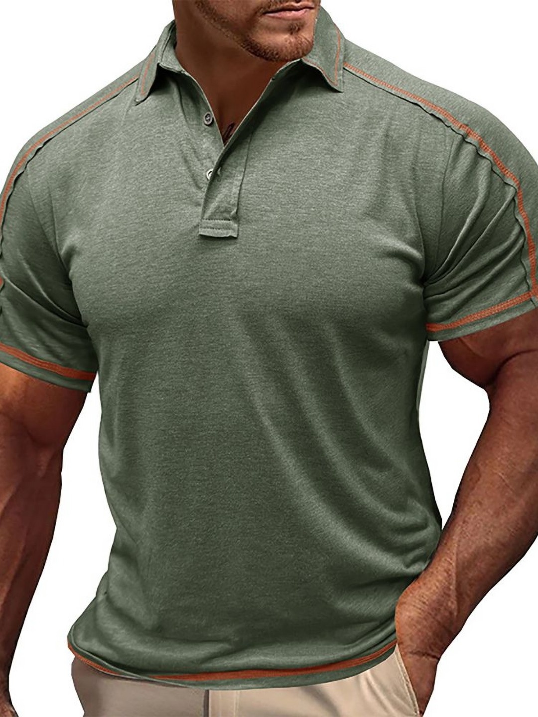 

StyleCast x Revolte Men Polo Collar T-shirt, Green