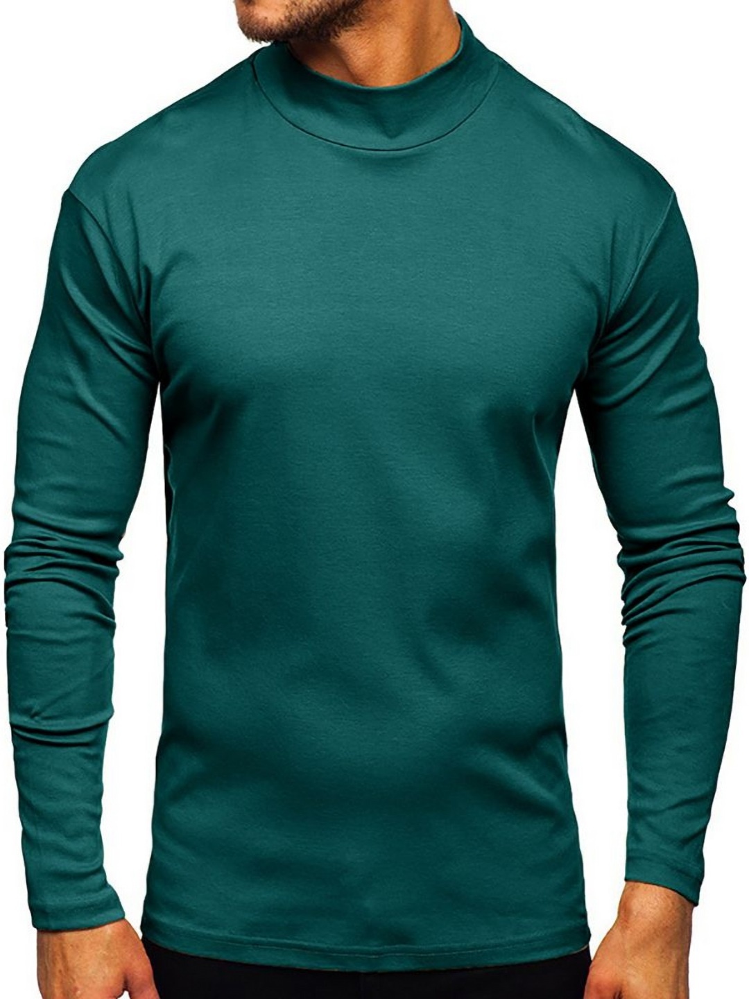 

StyleCast x Revolte Men High Neck T-shirt, Green