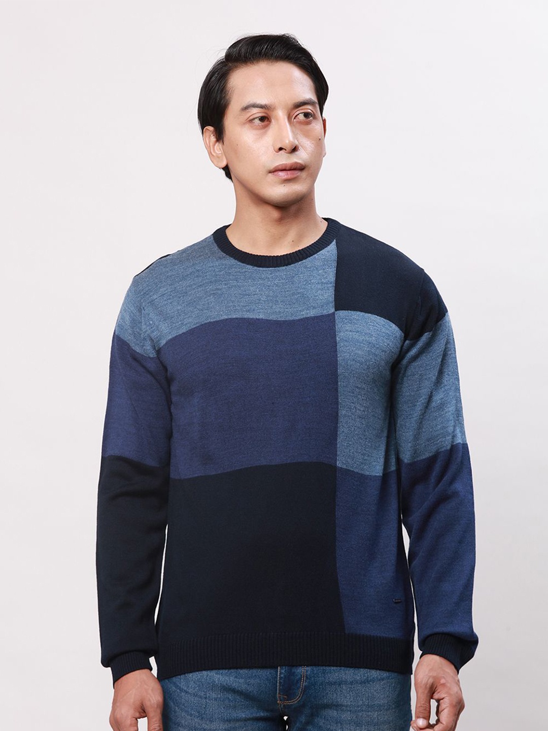 

Park Avenue Men Colourblocked Pullover, Blue
