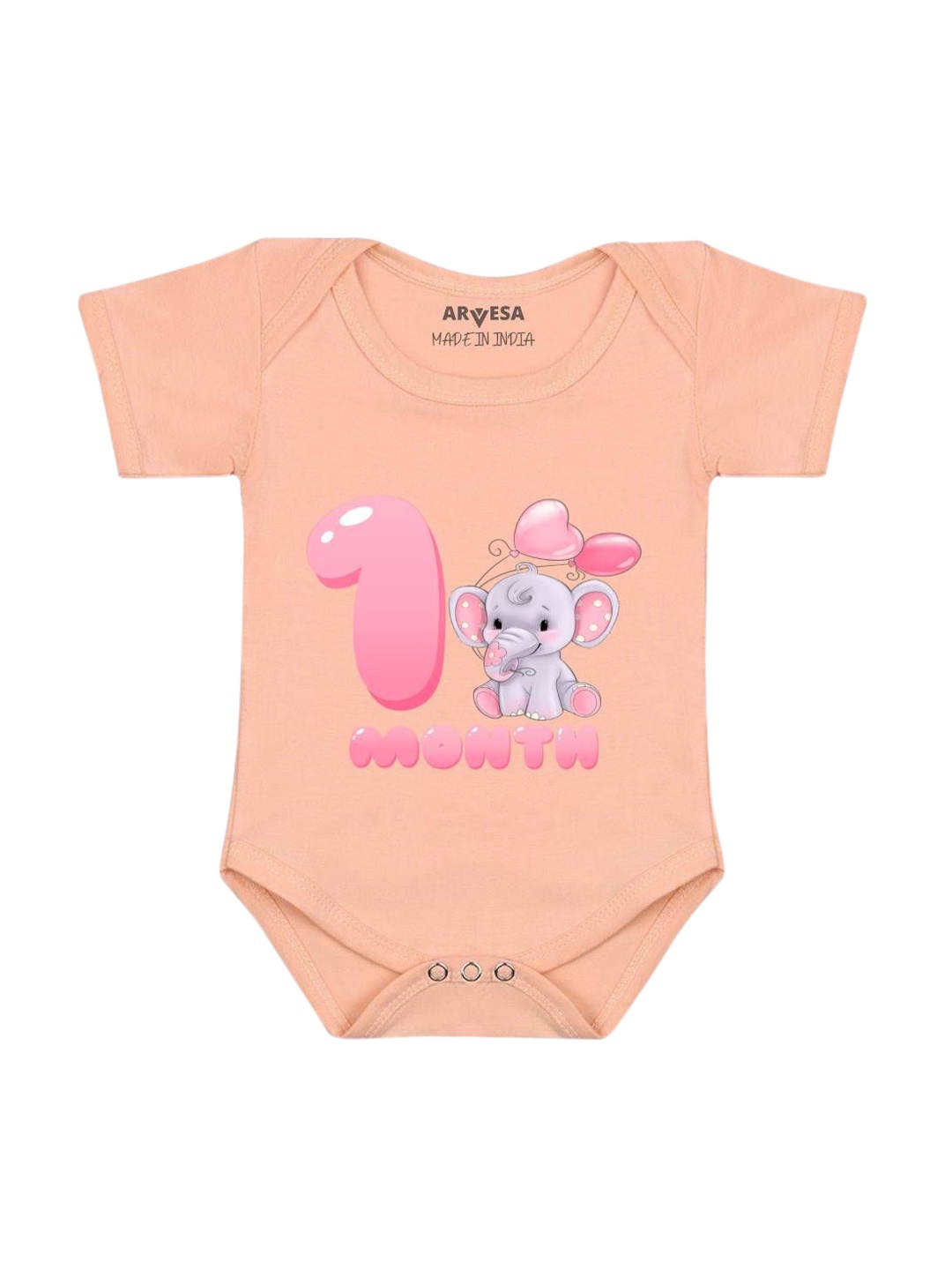 

Arvesa Infants Printed Bodysuit, Peach