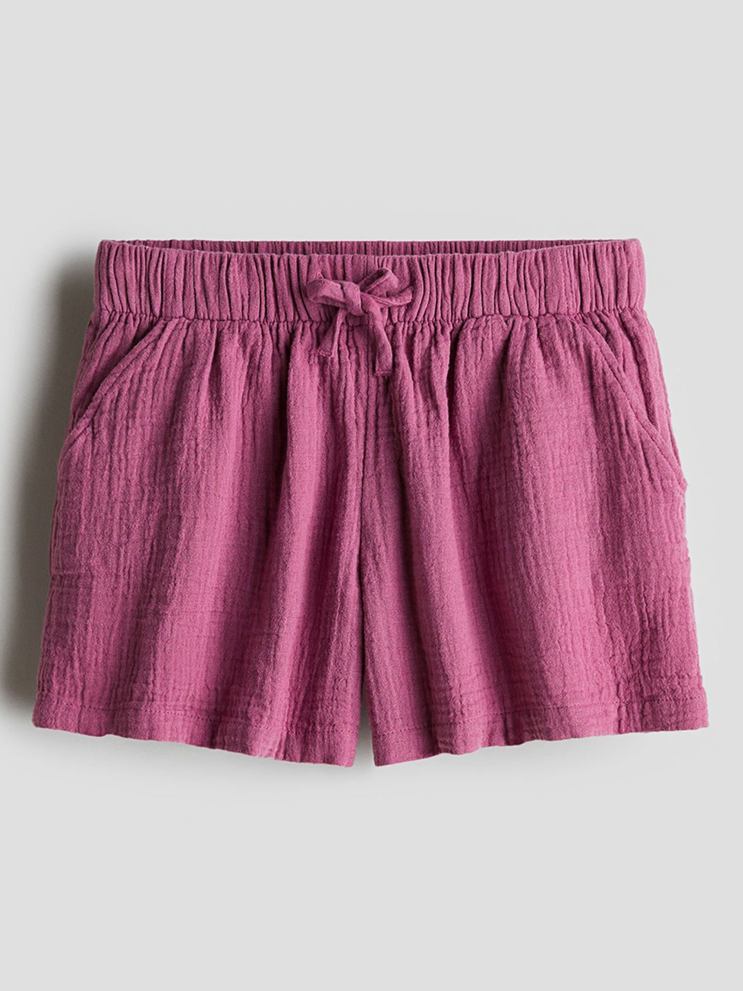 

H&M Cotton Muslin Shorts, Pink
