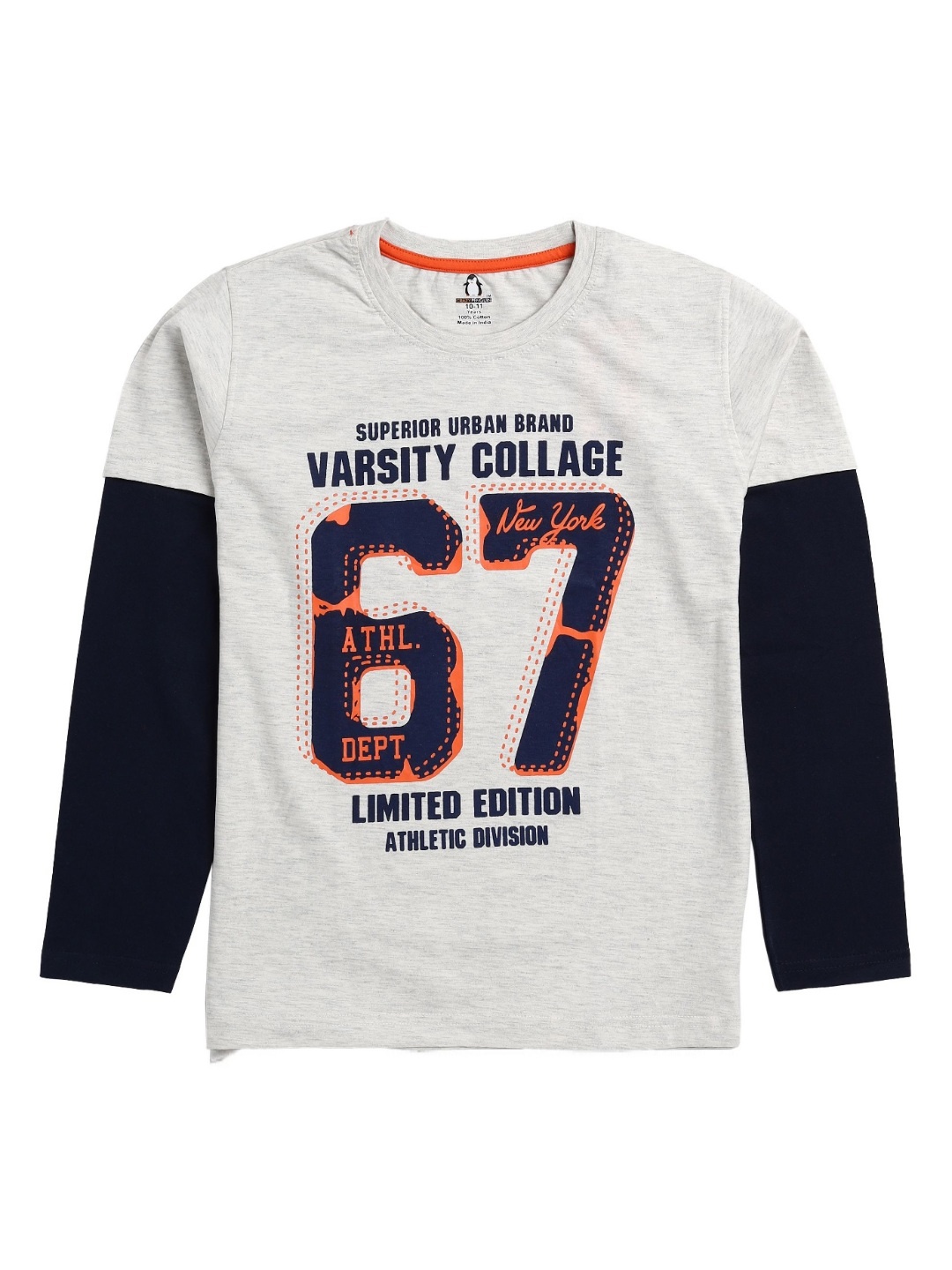

CRAZYPENGUIN ELITE Boys Typography Printed Round Neck Cotton T-shirt, Grey