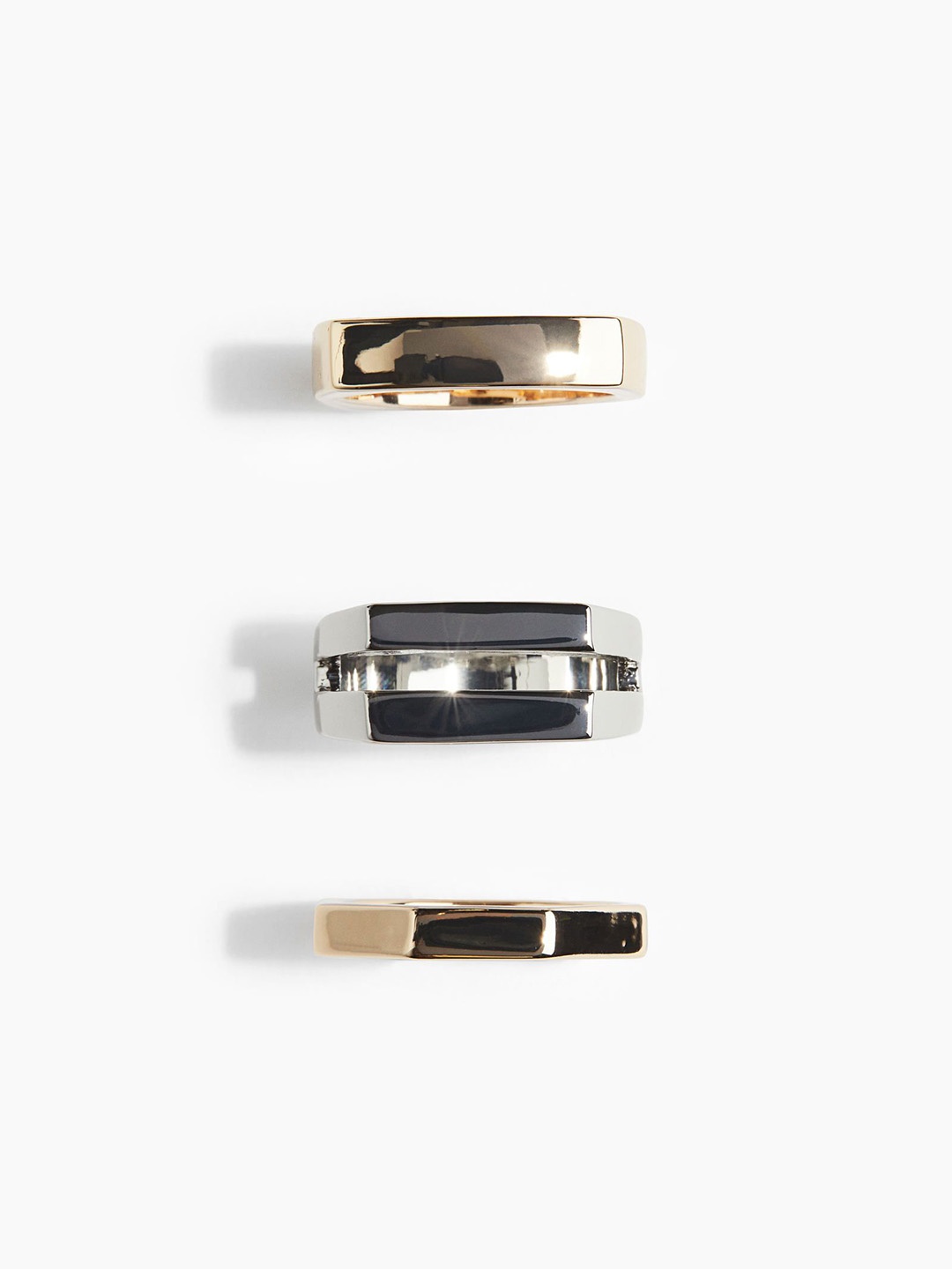 

H&M Men 3-Pack Rings, Silver