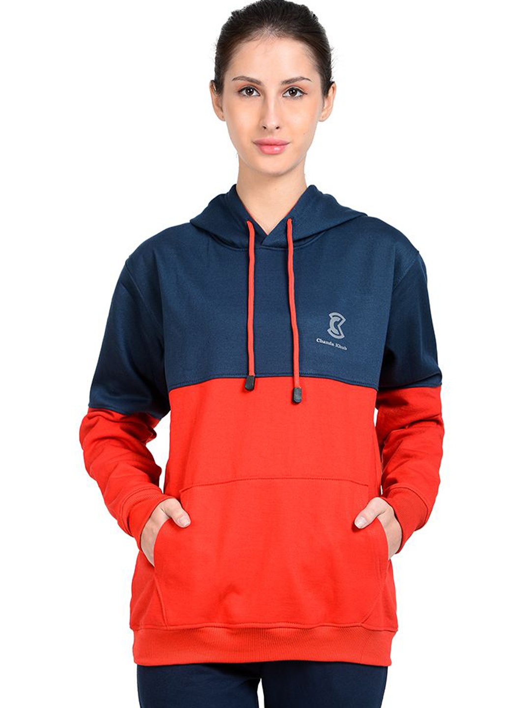 

Chanda Khuba Women Hooded Sweatshirt, Navy blue
