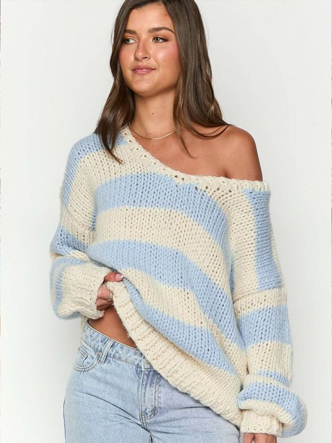 

LULU & SKY Women Striped Pullover, Yellow