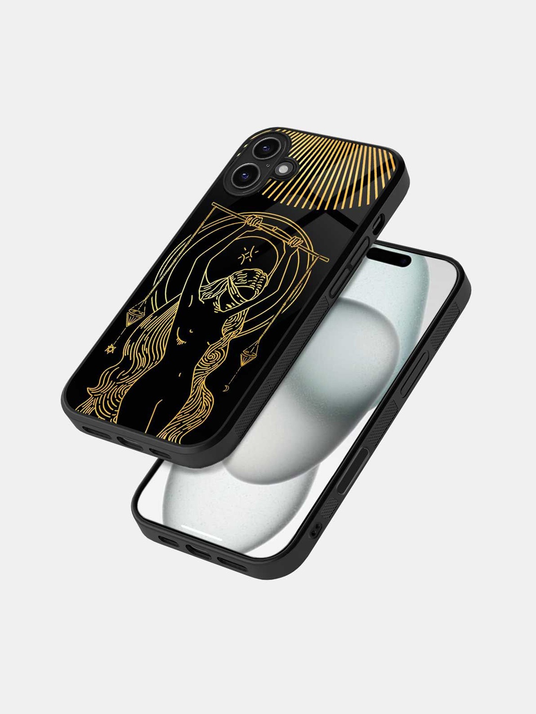 

macmerise Quirky Printed iPhone 16 Plus Bumper Case Mobile Accessories, Black