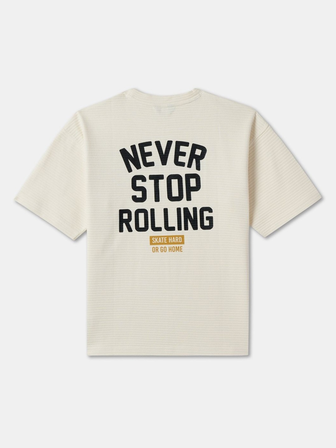 

R&B Boys Typography Printed Applique T-shirt, Beige