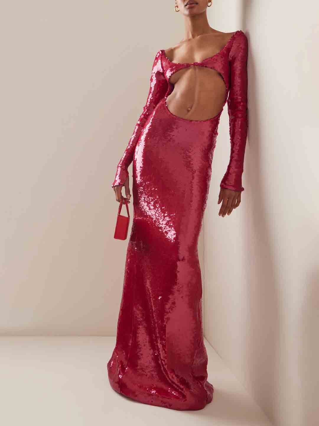 

MIAKEE Sheath Maxi Dress, Red