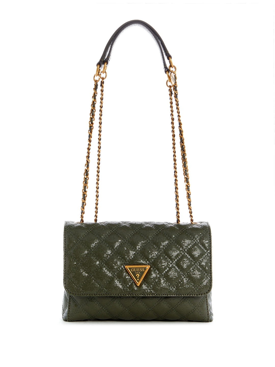 

GUESS Quilted Textured Structured Shoulder Bag, Olive