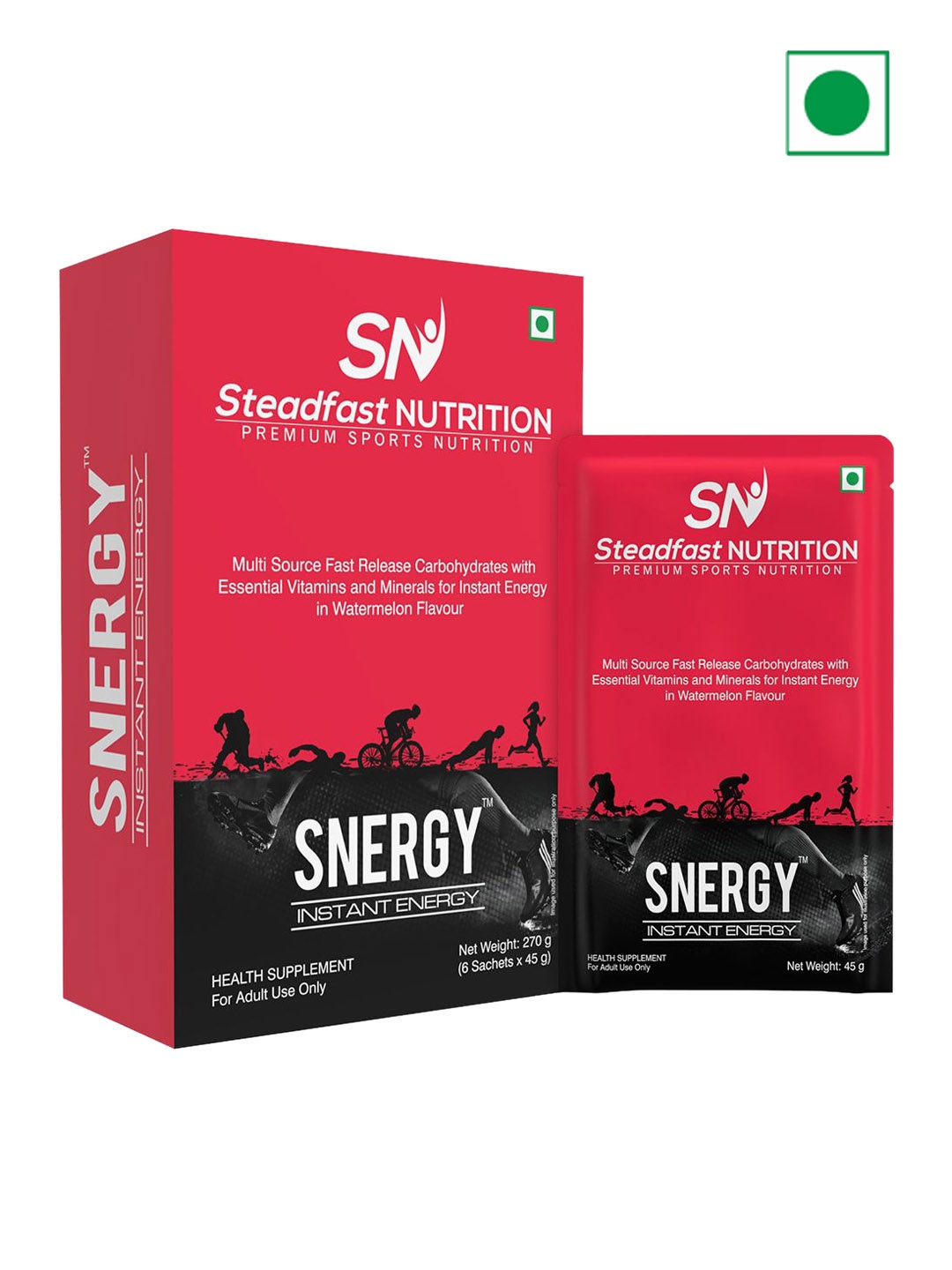 

Steadfast Nutrition Snergy Hydration Pre workout Supplement Watermelon 6 Sachets 270g, Red