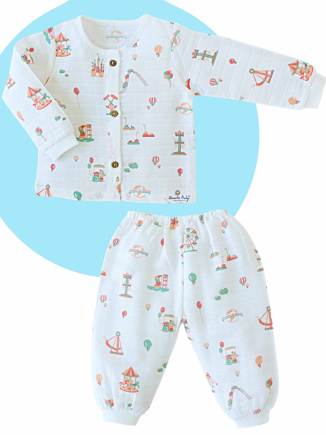 

Honcho Baby Unisex Kids Printed Top, White