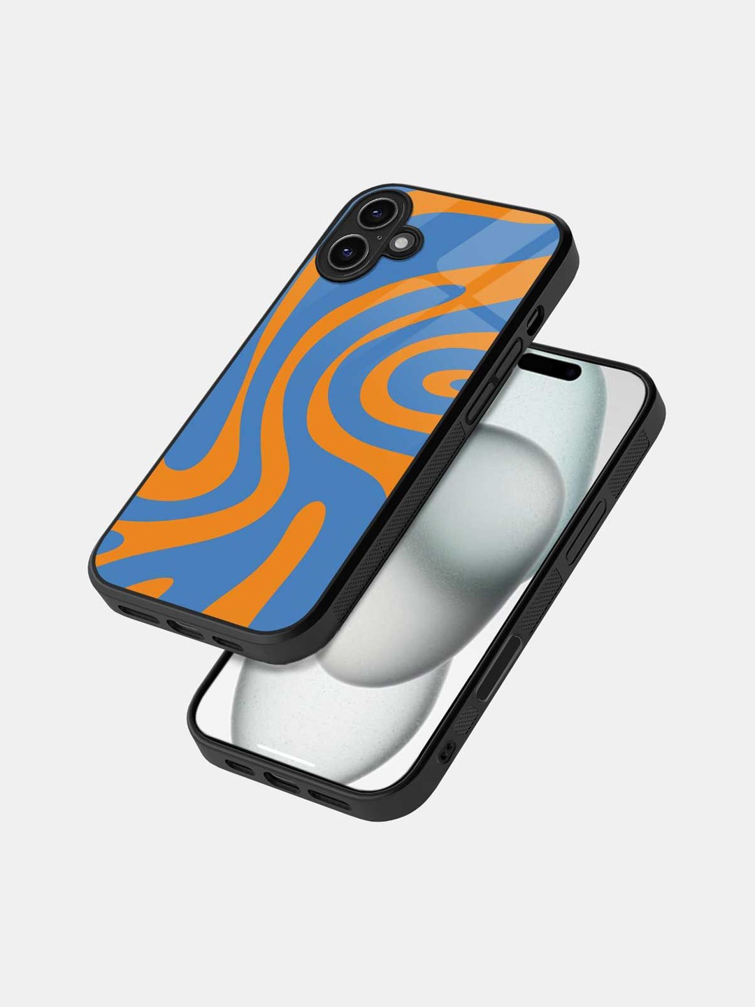 

macmerise Quirky Printed iPhone 16 Bumper Case Mobile Accessories, Blue