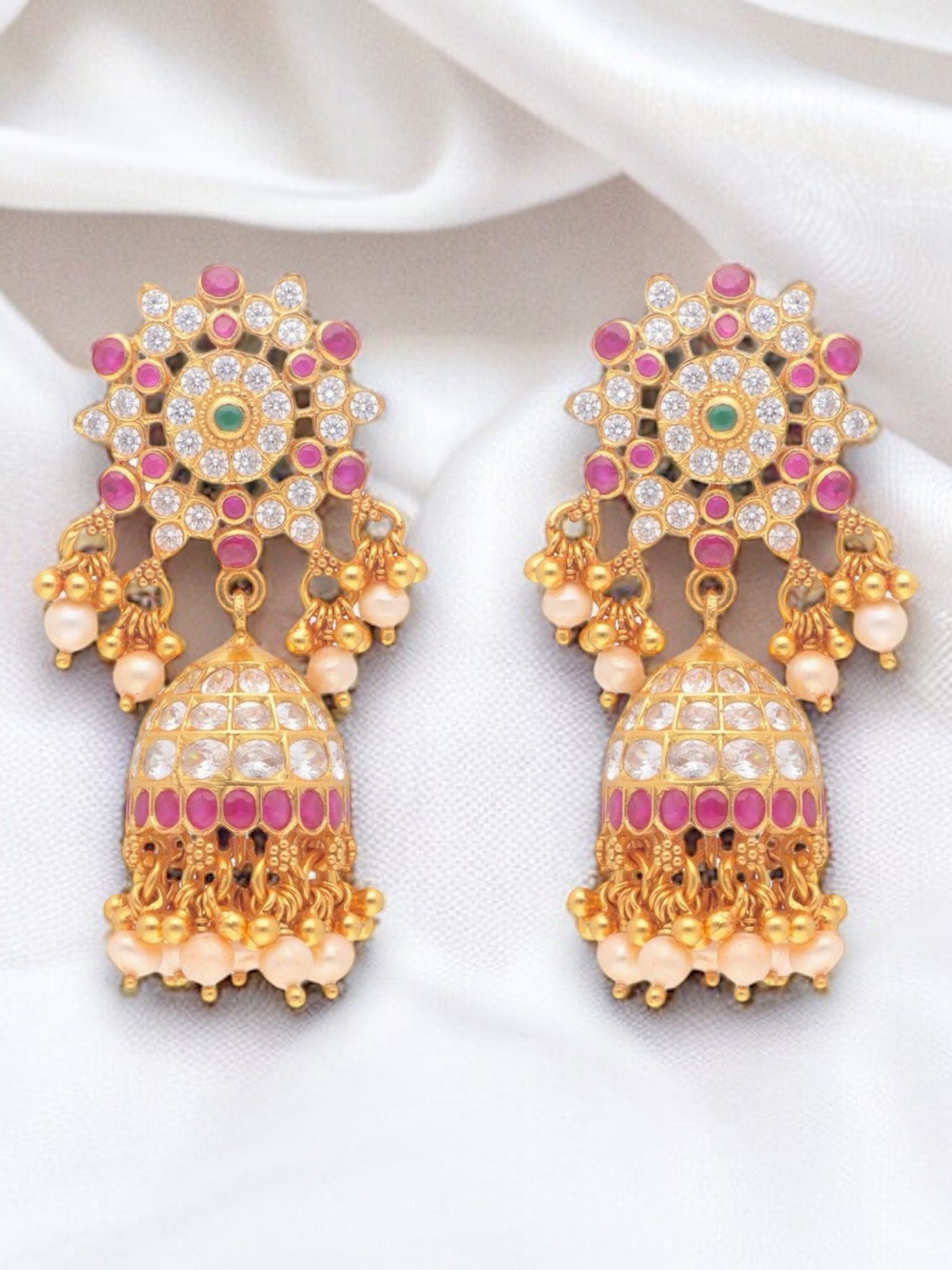 

Luxevogue Contemporary Jhumkas Earrings, Yellow