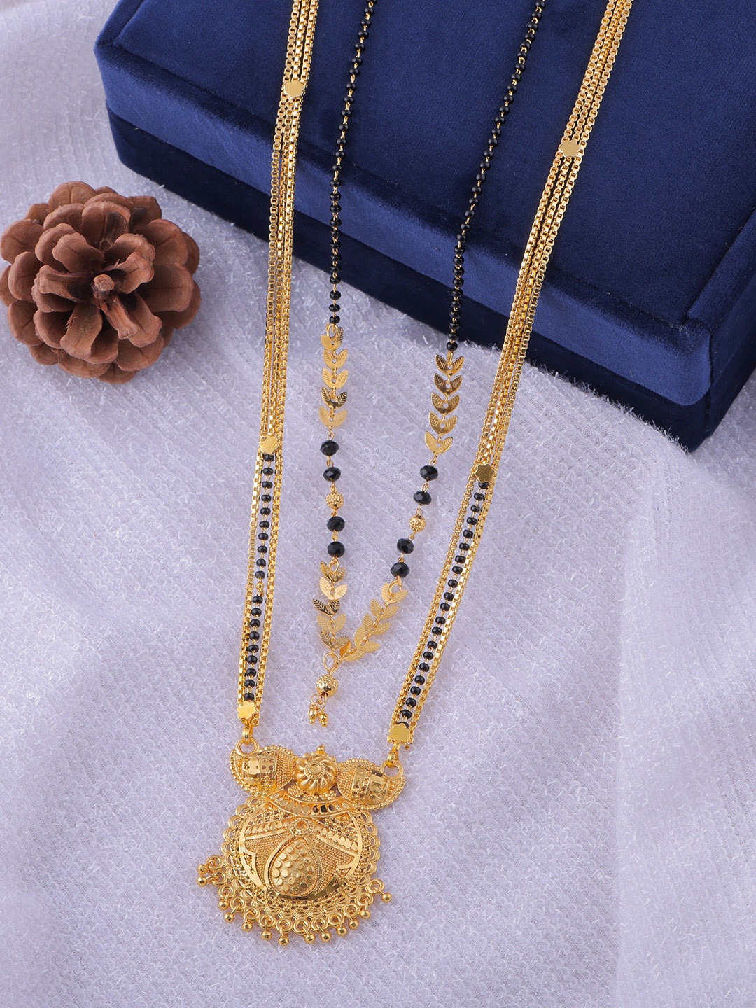 

Wynona Gold-Plated Artificial Beads Mangalsutra
