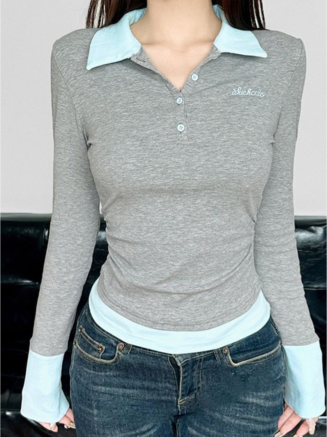 

LULU & SKY Cotton Top, Grey