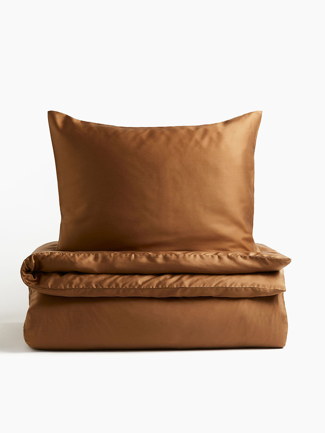 

H&M Brown Satin Single Duvet Cover Set