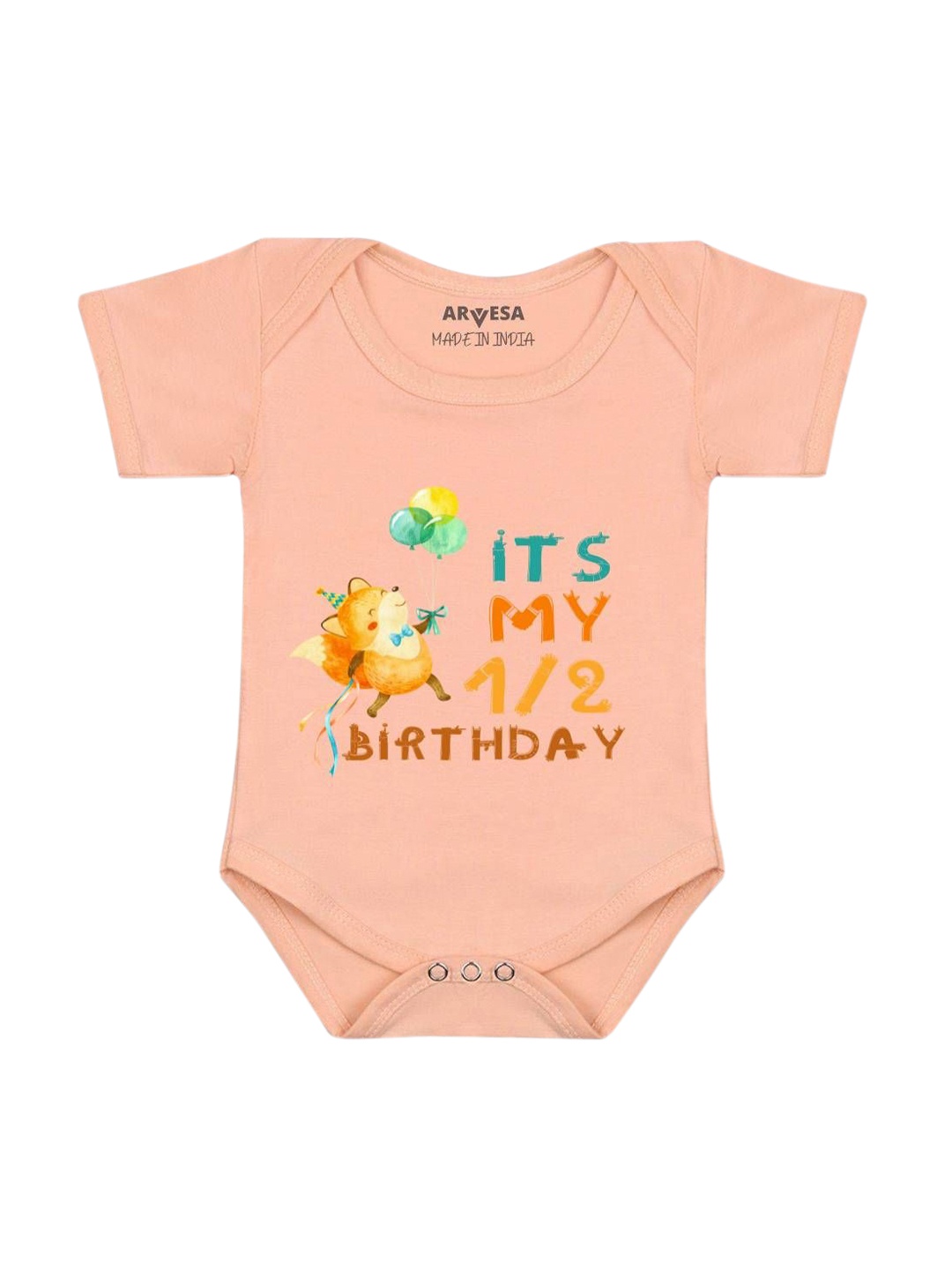 

Arvesa Infants Printed Bodysuit, Peach