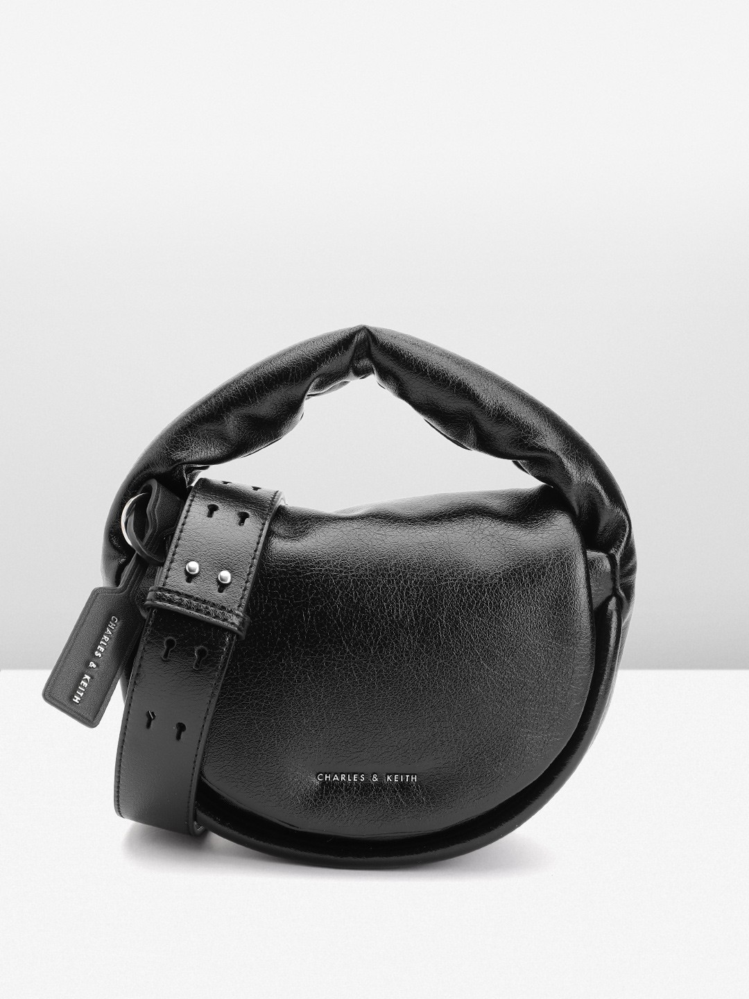 

CHARLES & KEITH Half Moon Handheld Bag, Black