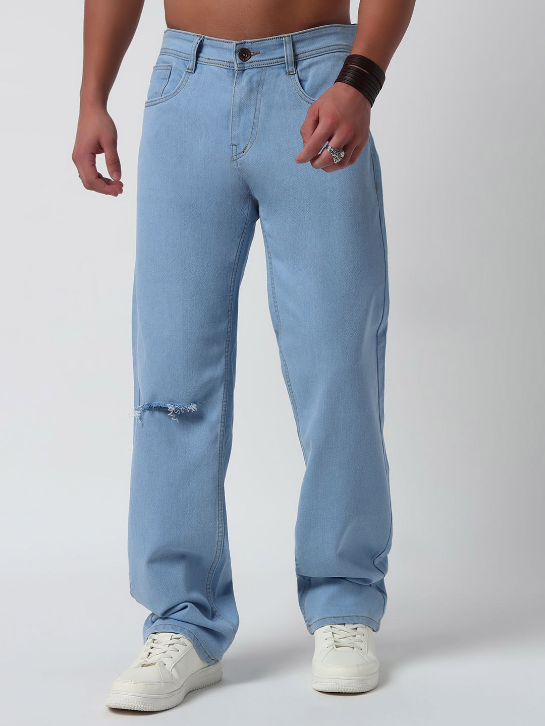 

DENIMLOOK Men Relaxed Fit Stretchable Jeans, Blue