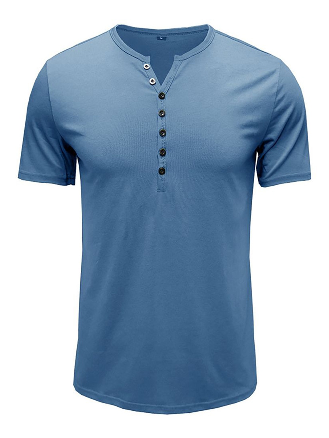 

StyleCast x Revolte Men Mandarin Collar T-shirt, Blue