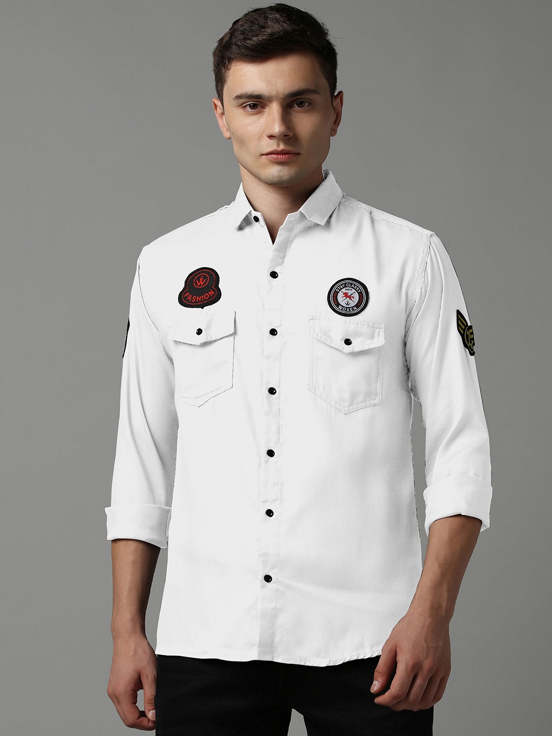 

WOXEN Men Original Opaque Casual Shirt, White